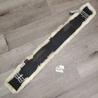 Wide Sheepskin Short Girth, d ring *gc, v.thin edges, mnr dirt, hair, dingy, clumpy, rubs
