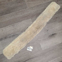 Wide Sheepskin Short Girth, d ring *gc, v.thin edges, mnr dirt, hair, dingy, clumpy, rubs
