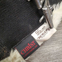 Wide Sheepskin Short Girth, d ring *gc, v.thin edges, mnr dirt, hair, dingy, clumpy, rubs
