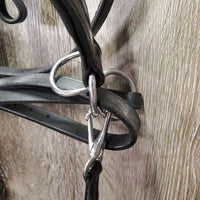 Monocrown Bridle, Bradoon Hanger, Sidepull Noseband, Bling Browband, Buckles, Cotton Web Reins *vgc/xc, mnr dirt & clean
