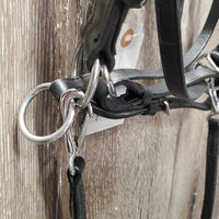 Monocrown Bridle, Bradoon Hanger, Sidepull Noseband, Bling Browband, Buckles, Cotton Web Reins *vgc/xc, mnr dirt & clean