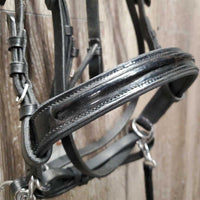 Monocrown Bridle, Bradoon Hanger, Sidepull Noseband, Bling Browband, Buckles, Cotton Web Reins *vgc/xc, mnr dirt & clean
