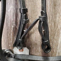 Monocrown Bridle, Bradoon Hanger, Sidepull Noseband, Bling Browband, Buckles, Cotton Web Reins *vgc/xc, mnr dirt & clean
