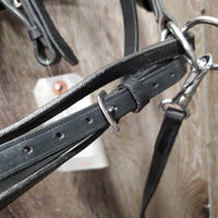 Monocrown Bridle, Bradoon Hanger, Sidepull Noseband, Bling Browband, Buckles, Cotton Web Reins *vgc/xc, mnr dirt & clean