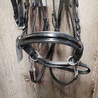 Monocrown Bridle, Bradoon Hanger, Sidepull Noseband, Bling Browband, Buckles, Cotton Web Reins *vgc/xc, mnr dirt & clean
