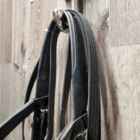 Monocrown Bridle, Bradoon Hanger, Sidepull Noseband, Bling Browband, Buckles, Cotton Web Reins *vgc/xc, mnr dirt & clean
