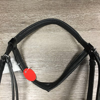 Monocrown Bridle, Bradoon Hanger, Sidepull Noseband, Bling Browband, Buckles, Cotton Web Reins *vgc/xc, mnr dirt & clean
