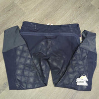 Full Seat Sticky Breeches "embroidered" *gc/fair, snags, puckers, stains, hair, dirty, v.rubbed trim & inside lining, older
