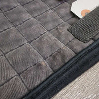 Thick Quilt Dressage Saddle Pad *gc/fair, v.faded, clean, rubs, pills, undone stitching, thin/holes
