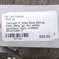 Pr Wide Base Stirrup Irons, Bling *gc, dirt, stains, scratches, rusty, oxidized
