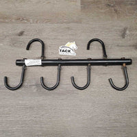 4 Hook Stall Mount Tack - Bridle Rack *gc, clean, faded, rust, scratches, scrapes