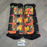 Front & Hind Closed Boots, Fleece Lined, velcro *xc/like new, clean, mnr hair
