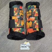 Front & Hind Closed Boots, Fleece Lined, velcro *xc/like new, clean, mnr hair
