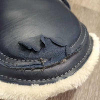 Pr Front & Hind Closed Front Fleece Lined Boots *vgc/gc, clean, stiff, stains, mnr hair, mnr hair, stains, tears/cracks, scuffs, threads
