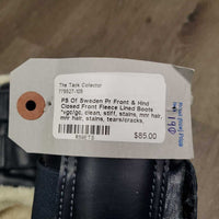 Pr Front & Hind Closed Front Fleece Lined Boots *vgc/gc, clean, stiff, stains, mnr hair, mnr hair, stains, tears/cracks, scuffs, threads
