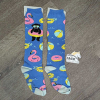 Thick Cotton Tall Socks "Beach Balls" *gc/fair, mnr pills, stains, hair, rubs & faded
