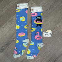 Thick Cotton Tall Socks "Beach Balls" *gc/fair, mnr pills, stains, hair, rubs & faded
