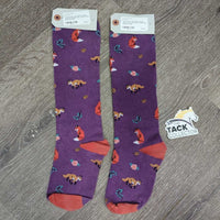 Thick Cotton Tall Socks "Foxes" *gc/fair, mnr pills, hair, rubs & faded
