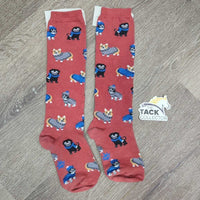 Thick Cotton Tall Socks "Puppers" *gc/fair, mnr pills, hair, rubs & faded
