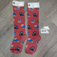 Thick Cotton Tall Socks "Puppers" *gc/fair, mnr pills, hair, rubs & faded
