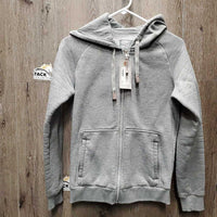 Hvy Sweatshirt Hoodie Jacket, zip *gc, clumpy, rubs, v.pilly
