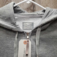 Hvy Sweatshirt Hoodie Jacket, zip *gc, clumpy, rubs, v.pilly
