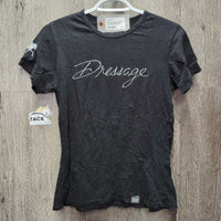SS Cotton Shirt "Dressage" *gc, faded, pills, rubs, linty, cracking logo
