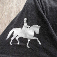 SS Cotton Shirt "Dressage" *gc, faded, pills, rubs, linty, cracking logo

