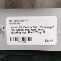 SS Cotton Shirt "Dressage" *gc, faded, pills, rubs, linty, cracking logo
