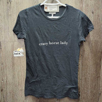 SS Cotton Shirt "Crazy Horse Lady" *gc, pills, hair, faded, rubs, cracking logo
