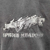 Hvy Sweatshirt Hoodie "Spruce Meadows" *gc, faded, stains?dirty, hair, clumpy, cut tag
