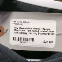 Hvy Sweatshirt Hoodie "Spruce Meadows" *gc, faded, stains?dirty, hair, clumpy, cut tag
