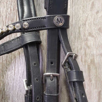 Monocrown Bridle, Bling, Buckles *NO Noseband, xc/like new, v.mnr dents
