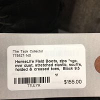 Field Boots, zips *vgc, mnr dust, stretched elastic, scuffs, folded & creased toes
