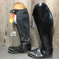 Dressage Boots, Zips *gc, clean, mnr rubs, crackles, scrapes, scratches & threads, loose toe sole
