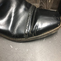 Dressage Boots, Zips *gc, clean, mnr rubs, crackles, scrapes, scratches & threads, loose toe sole
