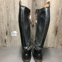 Dressage Boots, Zips *gc, clean, mnr rubs, crackles, scrapes, scratches & threads, loose toe sole
