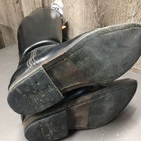 Dressage Boots, Zips *gc, clean, mnr rubs, crackles, scrapes, scratches & threads, loose toe sole
