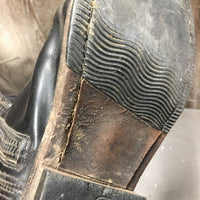 Dressage Boots, Zips *gc, clean, mnr rubs, crackles, scrapes, scratches & threads, loose toe sole
