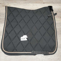 Quilt Dressage Saddle Pad, 1x piping, fleece pommel *vgc, clean, rubbed piping, mnr hair
