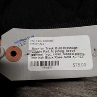 Quilt Dressage Saddle Pad, 1x piping, fleece pommel *vgc, clean, rubbed piping, mnr hair
