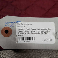 Quilt Dressage Saddle Pad *vgc, clean, faded, mnr hair, rubs, threads, pills
