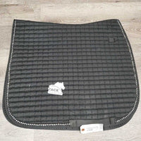 Quilt Dressage Pad, 1x bling, "O'Connor Equine" *gc, clean, cut tabs, threads, pills, mnr hair, faded, rubs
