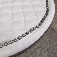 Quilt Dressage Saddle Pad, bling "O'Connor Eques" *gc, clean, dingy, stains, rubs, threads, pills
