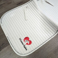 Quilt Dressage Saddle Pad, bling "O'Connor Eques" *gc, clean, dingy, stains, rubs, threads, pills
