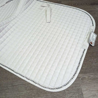 Quilt Dressage Saddle Pad, bling "O'Connor Eques" *gc, clean, dingy, stains, rubs, threads, pills
