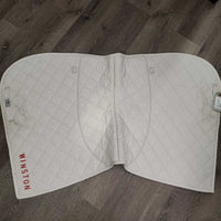 Fleece Lined Quilt Dressage Pad, "Winston" *gc, clean, cut tabs, pilly, clumpy, puckers, mnr rubs, hair, threads, stains, dingy

