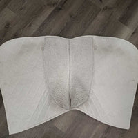 Fleece Lined Quilt Dressage Pad, "Winston" *gc, clean, cut tabs, pilly, clumpy, puckers, mnr rubs, hair, threads, stains, dingy

