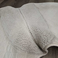 Fleece Lined Quilt Dressage Pad, "Winston" *gc, clean, cut tabs, pilly, clumpy, puckers, mnr rubs, hair, threads, stains, dingy
