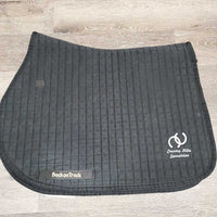 Quilt Jumper Pad, "Buster, Country Hills Eq." *gc/fair, clean, faded, v. pilly, hairy, mnr rubs, threads, puckers, fray, cut tabs
